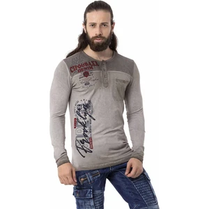 Cipo & Baxx CL527 Düğmeli Basic Antrasit Sweatshirt