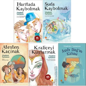 Vladimir Tumanov 5 Kitap Set - Haritada Kaybolmak - Suda Kaybolmak - Kraliçeyi Kurtarmak - Ateşten Kaçmak - Asılı Dağ