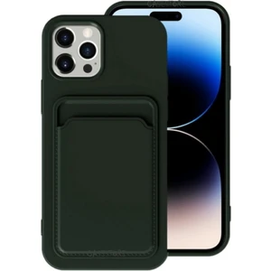 M.TK Moveteck Apple Iphone 14 Pro Uyumlu Kılıf Kamera Korumalı Kartlıklı Cüzdanlı Kırmızı Tuşlu Siyah Silikon Kapak Ofix Kartvizitli Yumuşak