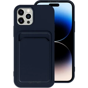 M.TK Moveteck Apple Iphone 14 Pro Uyumlu Kılıf Kamera Korumalı Kartlıklı Cüzdanlı Kırmızı Tuşlu Siyah Silikon Kapak Ofix Kartvizitli Yumuşak