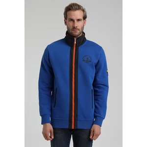 New World Polo Dik Yaka Saks Slim Fit Fermuarlı Sweatshirt 22FWM64038