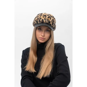 Saria Moda Leopar Desen Deri Siperlik Kadın Kep