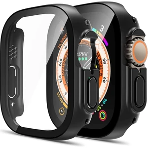 M.TK Moveteck Apple Watch Ultra Uyumlu Kılıf Ekran Koruyucu ve Kasa Koruyucu Silikon Pc Kılıf 360 Korumalı Zırh Military Tam Korumalı Kapak