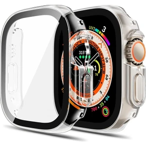 M.TK Moveteck Apple Watch Ultra Uyumlu Kılıf Ekran Koruyucu ve Kasa Koruyucu Silikon Pc Kılıf 360 Korumalı Zırh Military Tam Korumalı Kapak