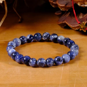 Ssilhoutte Doğaltaş Sertifikalı Doğal Taşlı Sodalit Bileklik, Erkek Kadın ve Unisex Tasarım Bileklik 8mm Sodalit