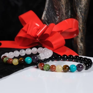 Sertifikalı Doğal Taşlı Sevgiliye bileklik ,Pembe Kuvars,Onix.Sitrin,Yeşim,Turkuaz Taşı Akik