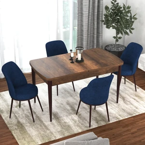 Concept Kor Serisi  Barok Ahşap Desen  70X114 Açılabilir Mutfak Masa Takımı, 4 Adet Sandalye