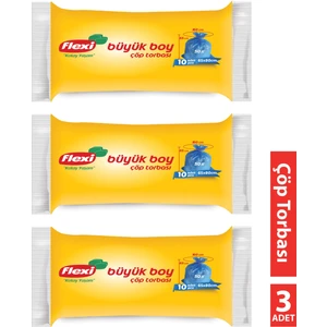 Çöp Torbası Büyük Boy 10'lu 3 Adet