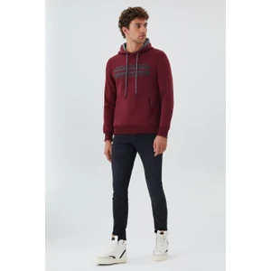 Leecooper Tess Erkek Kapüşonlu Sweatshirt Mürdüm
