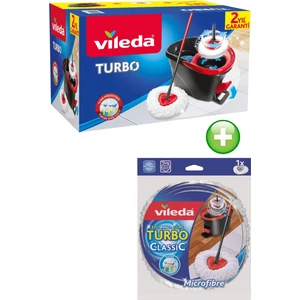 Turbo Pedallı Temizlik Seti + Vileda Turbo Yedek Mop Paspas Ucu