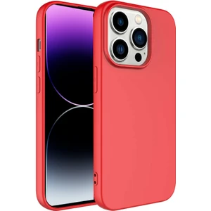 Kzy Apple iPhone 14 Pro Max Kapak Içi Kadife Lansman Lux Silikon Kılıf - Kırmızı