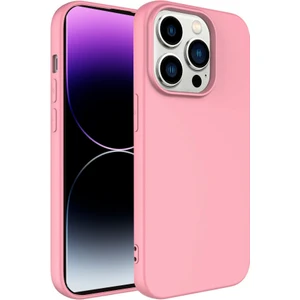 Kzy Apple iPhone 14 Pro Max Kapak Içi Kadife Lansman Lux Silikon Kılıf - Pembe