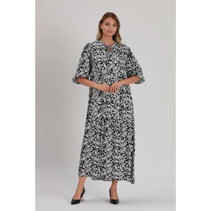 Alexander Gardi Alexandergardı Yakası Bağlamalı Desenli Uzun Elbise (B21-48400)