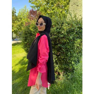 Ipekyolu Eşarp Siyane Scarf Kendinden Kırışık Kumaş Tek Renk Jazz Şal