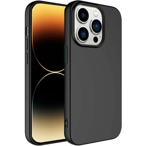 Kzy Apple iPhone 14 Pro Kapak Içi Kadife Lansman Lux Silikon Kılıf - Siyah