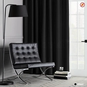 Karartma Güneşlik Perde Pilesiz Siyah