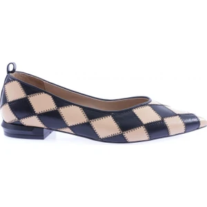 2048-22Y Kadin Sivri Burun Baklava Desenli Babet