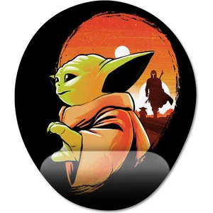The Mandalorian Baby Yoda Grogu Star Wars Bilek Destekli Mousepad Model - 1 Oval
