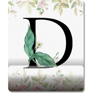 D Harfi - Çiçekli Harf Bilek Destekli Mousepad Model - 1