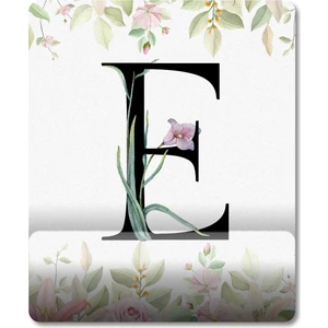 E Harfi - Çiçekli Harf Bilek Destekli Mousepad Model - 1