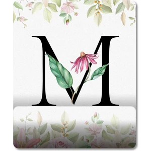 M Harfi - Çiçekli Harf Bilek Destekli Mousepad Model - 1