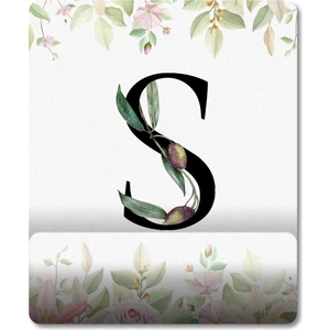 S Harfi - Çiçekli Harf Bilek Destekli Mousepad Model - 1