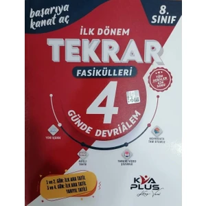 Koray Varol Akademi Plus 8.Sınıf LGS Ilk Dönem Tekrar Fasikülleri 4 Günde Devri Alem