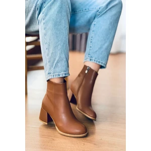 Mida Shoes 400 Taba Deri Kadın Bot