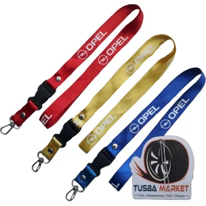 Tusba Market Opel Logolu Kırmızı / Mavi / Sarı Oto Ayna Askısı & Anahtarlıklı Ayna Ipi
