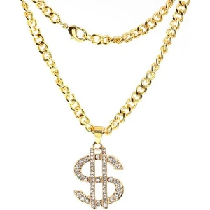 Hip Hop Rap Thug Life Gangster Sarı Dolar Kolye Zinciri