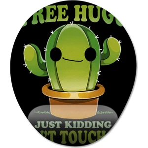 Free Hugs - Dokunma Bana - Kaktüs Bilek Destekli Mousepad Model - 1 Oval