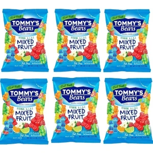 Tommy's Bears Mixed Fruit Jelatinsiz Vegan Jelibon 6 Adet x 127,5 gr