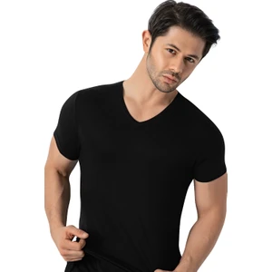 Lüx Drm 5'li  Paket, Bambu Kumaş, V Yakalı Likralı Erkek T-Shirt & Fanila
