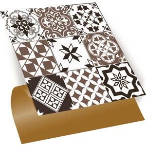 Kendinden Yapışkanlı Karma Kahveli Siyah Desenli Pvc Karo 30x30 cm 11 Adet 1m2