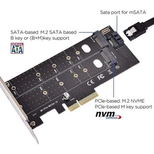 M.2 Nvme SSD To Pci-E X4 Sata 4898P Çevirici Adaptör Dönüştürücü