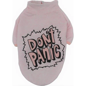 Pembe Don't Panic Orta- Büyük Irk Köpek Sweati Köpek Kıyafeti