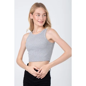 Kadın  Kaşkorse Crop Büstiyer Atlet 6105 Gri