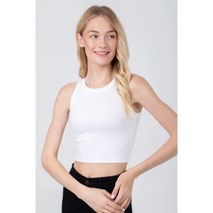 Kadın  Kaşkorse Crop Büstiyer Atlet 6105 Beyaz