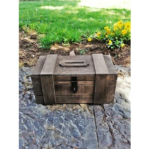 Lime Art Shop Ahşap Tipbox Ceviz Asma Kilit Hediye 27CM x 14CM Genişlik, 12CM Yükseklik Bahşiş Kutusu Kumbara