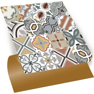 Kendinden Yapışkanlı Renkli Geometrik Desenli Pvc Karo 30x30 cm 11 Adet 1m2