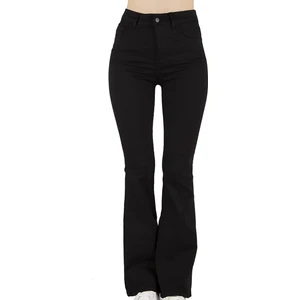 Kadın Siyah Yüksek Bel Ispanyol Paça Pantolon Hrmy (Solmaz)