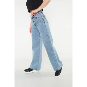 Kadın Kar Yıkama Bol Paça Wide Leg Jeanssalaş Geniş Paça Kot Pantolon(Süper Yüksek Bel)
