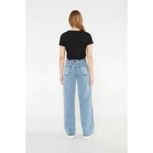 Kadın Kar Yıkama Bol Paça Wide Leg Jeanssalaş Geniş Paça Kot Pantolon(Süper Yüksek Bel)