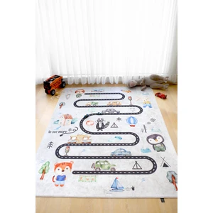 Araba Yolu 120x160 Cm Oyun Matı Bebek Ve Çocuk Halısı Gri