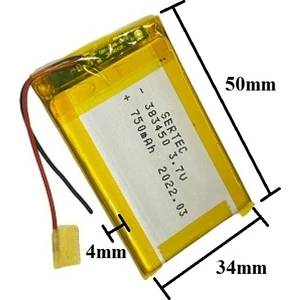 383450 3.7V 750 Mah Lityum Polimer Pil 1.5A (Drone Için Uygun Değildir)