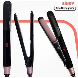 Sindy Dijital Ekranlı Turmalin Seramik Keratin Plakalı 360 Derece Dönebilir Kablo Saç Düzleştirici ve Şekillendirici