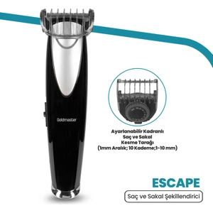 GM-8115 Escape Şarjlı Saç ve Sakal Kesme Makinesi