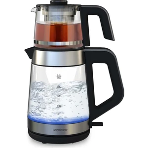 GM-8325 Deluxe Kettle Özellikli Cam Inox Çay Makinesi