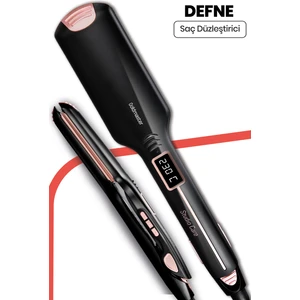 Geniş Plakalı Saç Düzleştirici - 100x50mm, Seramik, 100-230°C Ayarlanabilir Isı, Dijital Ekran, Hızlı Isınma Teknolojisi