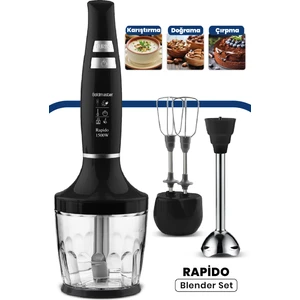 GM-7265 Rapido 1500 W Blender Set Siyah